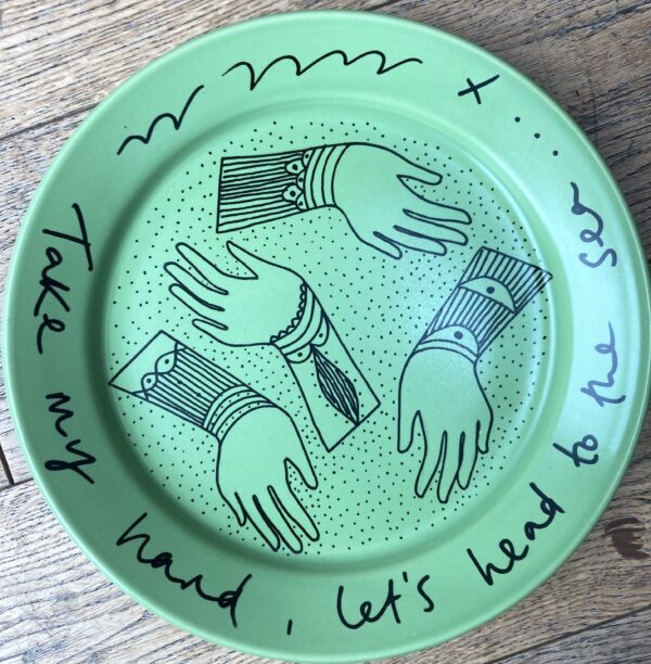 Unique 1 of a kind wall plate - Take my Hand