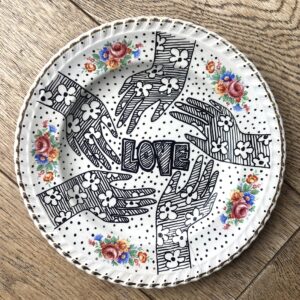 Unique 1 of a kind wall plate - Love
