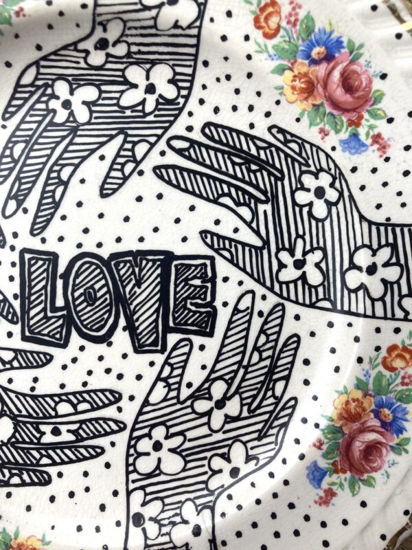 Unique 1 of a kind wall plate - Love - Image 2